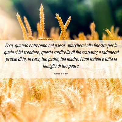 Picture 06 - Giosué 2:18 RIV - Ecco, quando entreremo nel paese, attaccherai - Bible Verse Picture
