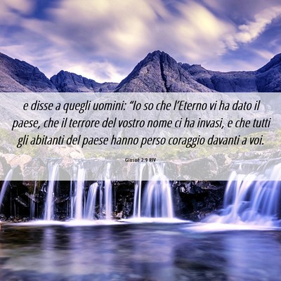 Picture 06 - Giosué 2:9 RIV - e disse a quegli uomini: “Io so che l’Eterno - Bible Verse Picture