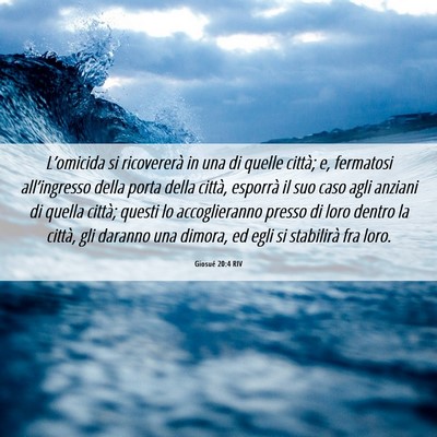Picture 06 - Giosué 20:4 RIV - L’omicida si ricovererà in una di quelle - Bible Verse Picture