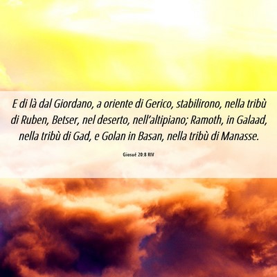 Picture 06 - Giosué 20:8 RIV - E di là dal Giordano, a oriente di Gerico, - Bible Verse Picture