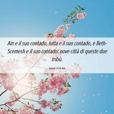 Picture 06 - Giosué 21:16 RIV - Ain e il suo contado, Iutta e il suo contado, e - Bible Verse Picture