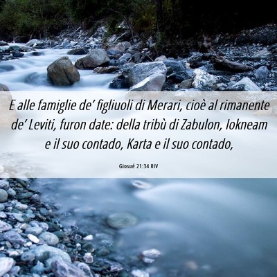 Picture 06 - Giosué 21:34 RIV - E alle famiglie de’ figliuoli di Merari, cioè - Bible Verse Picture