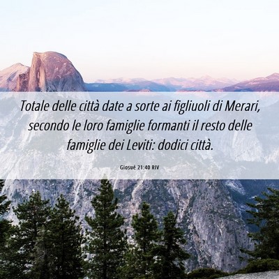 Picture 06 - Giosué 21:40 RIV - Totale delle città date a sorte ai figliuoli di - Bible Verse Picture
