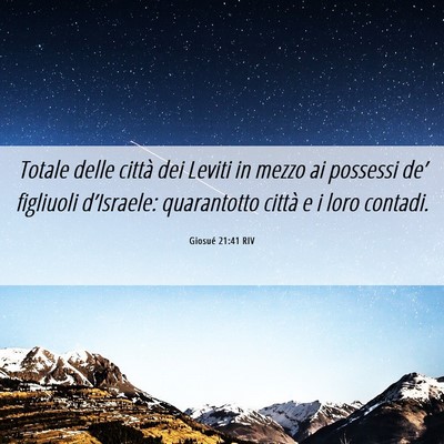 Picture 06 - Giosué 21:41 RIV - Totale delle città dei Leviti in mezzo ai - Bible Verse Picture