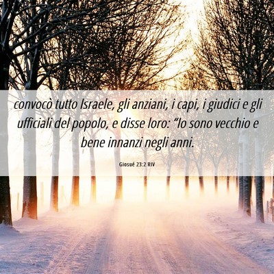 Picture 06 - Giosué 23:2 RIV - convocò tutto Israele, gli anziani, i capi, i - Bible Verse Picture