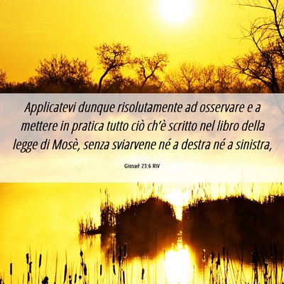 Picture 06 - Giosué 23:6 RIV - Applicatevi dunque risolutamente ad osservare e a - Bible Verse Picture