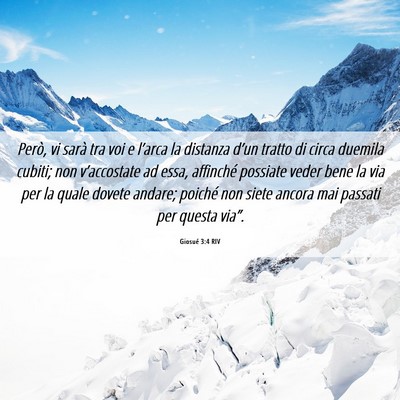 Picture 06 - Giosué 3:4 RIV - Però, vi sarà tra voi e l’arca la distanza - Bible Verse Picture
