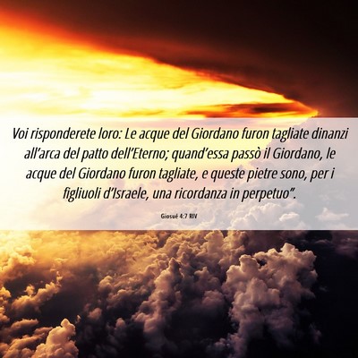 Picture 06 - Giosué 4:7 RIV - Voi risponderete loro: Le acque del Giordano - Bible Verse Picture