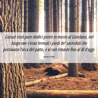 Picture 06 - Giosué 4:9 RIV - Giosuè rizzò pure dodici pietre in mezzo al - Bible Verse Picture