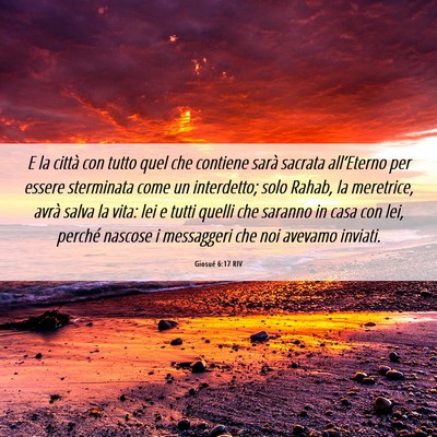 Picture 06 - Giosué 6:17 RIV - E la città con tutto quel che contiene sarà - Bible Verse Picture