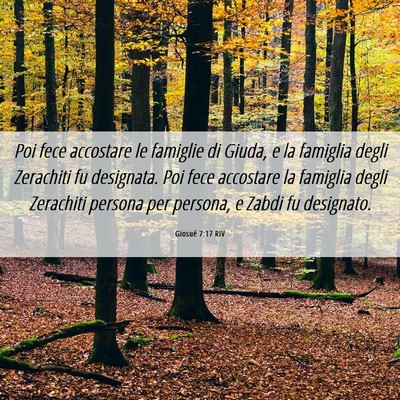 Picture 06 - Giosué 7:17 RIV - Poi fece accostare le famiglie di Giuda, e la - Bible Verse Picture