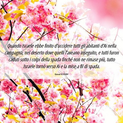 Picture 06 - Giosué 8:24 RIV - Quando Israele ebbe finito d’uccidere tutti gli - Bible Verse Picture