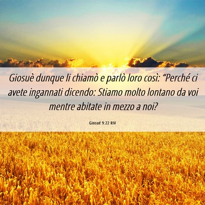 Picture 06 - Giosué 9:22 RIV - Giosuè dunque li chiamò e parlò loro così: - Bible Verse Picture