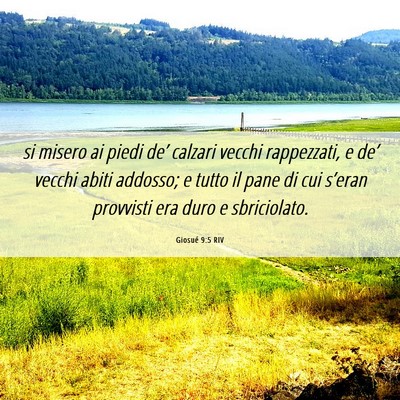 Picture 06 - Giosué 9:5 RIV - si misero ai piedi de’ calzari vecchi - Bible Verse Picture