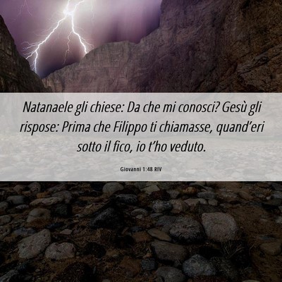 Picture 06 - Giovanni 1:48 RIV - Natanaele gli chiese: Da che mi conosci? Gesù - Bible Verse Picture