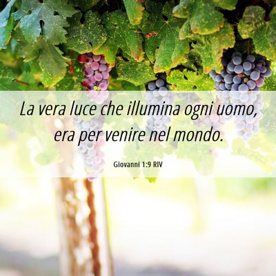Picture 06 - Giovanni 1:9 RIV - La vera luce che illumina ogni uomo, era per - Bible Verse Picture