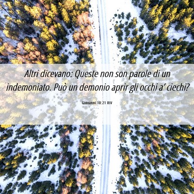 Picture 06 - Giovanni 10:21 RIV - Altri dicevano: Queste non son parole di un - Bible Verse Picture