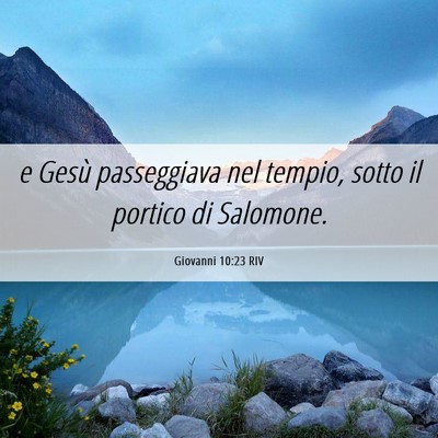 Picture 06 - Giovanni 10:23 RIV - e Gesù passeggiava nel tempio, sotto il portico - Bible Verse Picture