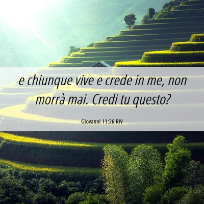 Picture 06 - Giovanni 11:26 RIV - e chiunque vive e crede in me, non morrà mai. - Bible Verse Picture