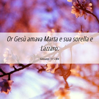 Picture 06 - Giovanni 11:5 RIV - Or Gesù amava Marta e sua sorella e - Bible Verse Picture