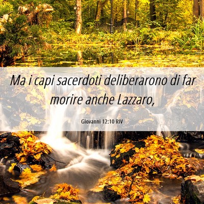 Picture 06 - Giovanni 12:10 RIV - Ma i capi sacerdoti deliberarono di far morire - Bible Verse Picture