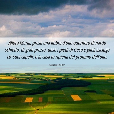 Picture 06 - Giovanni 12:3 RIV - Allora Maria, presa una libbra d’olio odorifero - Bible Verse Picture