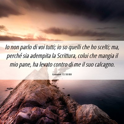 Picture 06 - Giovanni 13:18 RIV - Io non parlo di voi tutti; io so quelli che ho - Bible Verse Picture