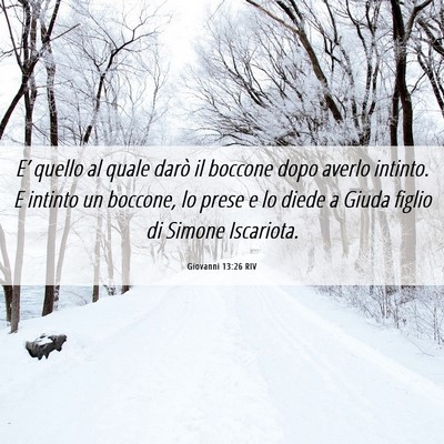 Picture 06 - Giovanni 13:26 RIV - E’ quello al quale darò il boccone dopo averlo - Bible Verse Picture
