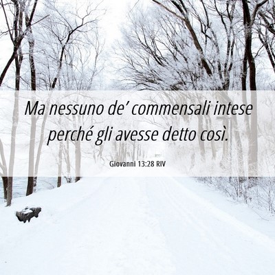 Picture 06 - Giovanni 13:28 RIV - Ma nessuno de’ commensali intese perché gli - Bible Verse Picture