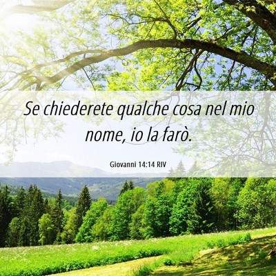Picture 06 - Giovanni 14:14 RIV - Se chiederete qualche cosa nel mio nome, io la - Bible Verse Picture