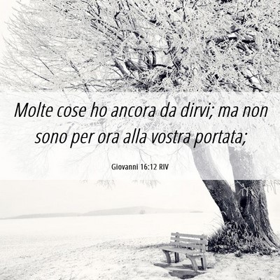 Picture 06 - Giovanni 16:12 RIV - Molte cose ho ancora da dirvi; ma non sono per - Bible Verse Picture