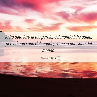 Picture 06 - Giovanni 17:14 RIV - Io ho dato loro la tua parola; e il mondo li ha - Bible Verse Picture