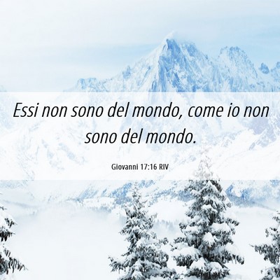 Picture 06 - Giovanni 17:16 RIV - Essi non sono del mondo, come io non sono del - Bible Verse Picture