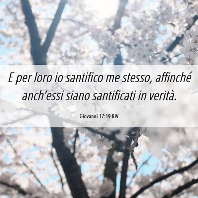Picture 06 - Giovanni 17:19 RIV - E per loro io santifico me stesso, affinché - Bible Verse Picture
