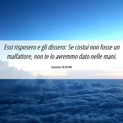 Picture 06 - Giovanni 18:30 RIV - Essi risposero e gli dissero: Se costui non fosse - Bible Verse Picture