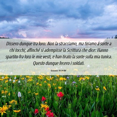 Picture 06 - Giovanni 19:24 RIV - Dissero dunque tra loro: Non la stracciamo, ma - Bible Verse Picture