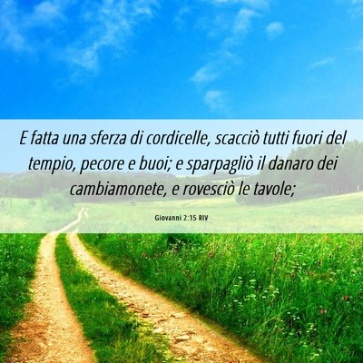 Picture 06 - Giovanni 2:15 RIV - E fatta una sferza di cordicelle, scacciò tutti - Bible Verse Picture