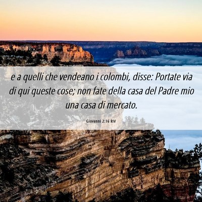 Picture 06 - Giovanni 2:16 RIV - e a quelli che vendeano i colombi, disse: Portate - Bible Verse Picture
