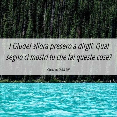 Picture 06 - Giovanni 2:18 RIV - I Giudei allora presero a dirgli: Qual segno ci - Bible Verse Picture