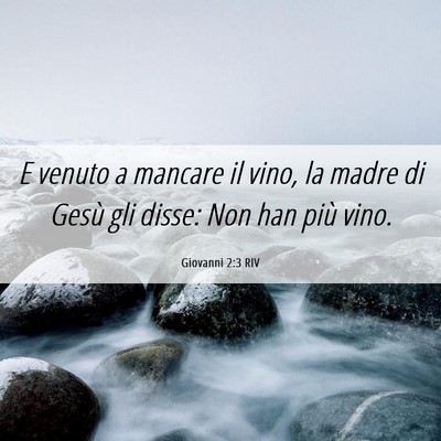 Picture 06 - Giovanni 2:3 RIV - E venuto a mancare il vino, la madre di Gesù gli - Bible Verse Picture