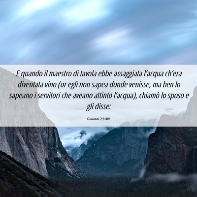 Picture 06 - Giovanni 2:9 RIV - E quando il maestro di tavola ebbe assaggiata - Bible Verse Picture