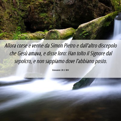 Picture 06 - Giovanni 20:2 RIV - Allora corse e venne da Simon Pietro e - Bible Verse Picture