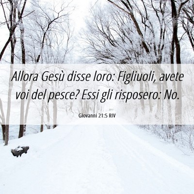 Picture 06 - Giovanni 21:5 RIV - Allora Gesù disse loro: Figliuoli, avete voi del - Bible Verse Picture