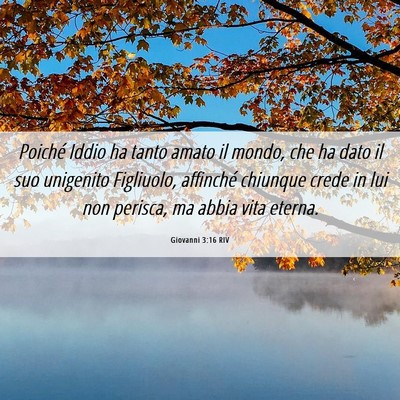 Picture 06 - Giovanni 3:16 RIV - Poiché Iddio ha tanto amato il mondo, che ha - Bible Verse Picture