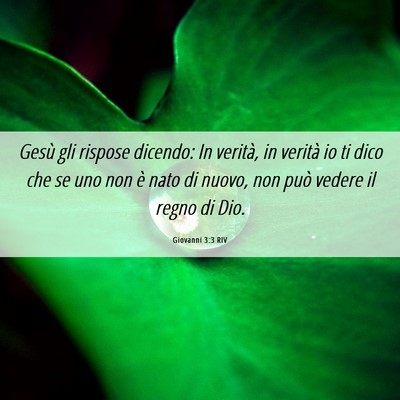 Picture 06 - Giovanni 3:3 RIV - Gesù gli rispose dicendo: In verità, in verità - Bible Verse Picture