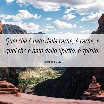 Picture 06 - Giovanni 3:6 RIV - Quel che è nato dalla carne, è carne; e quel - Bible Verse Picture