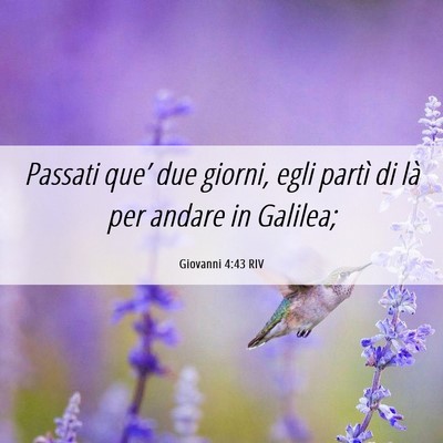 Picture 06 - Giovanni 4:43 RIV - Passati que’ due giorni, egli partì di là per - Bible Verse Picture