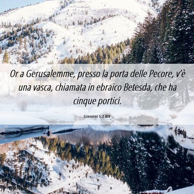 Picture 06 - Giovanni 5:2 RIV - Or a Gerusalemme, presso la porta delle Pecore, - Bible Verse Picture