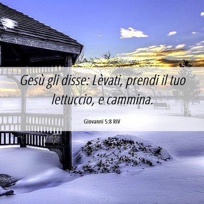 Picture 06 - Giovanni 5:8 RIV - Gesù gli disse: Lèvati, prendi il tuo - Bible Verse Picture