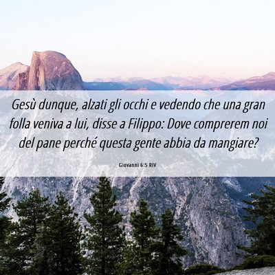 Picture 06 - Giovanni 6:5 RIV - Gesù dunque, alzati gli occhi e vedendo che una - Bible Verse Picture